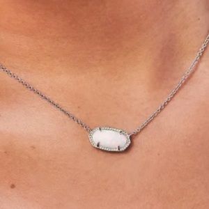 Kendra Scott white opal elisa silver pendant necklace.